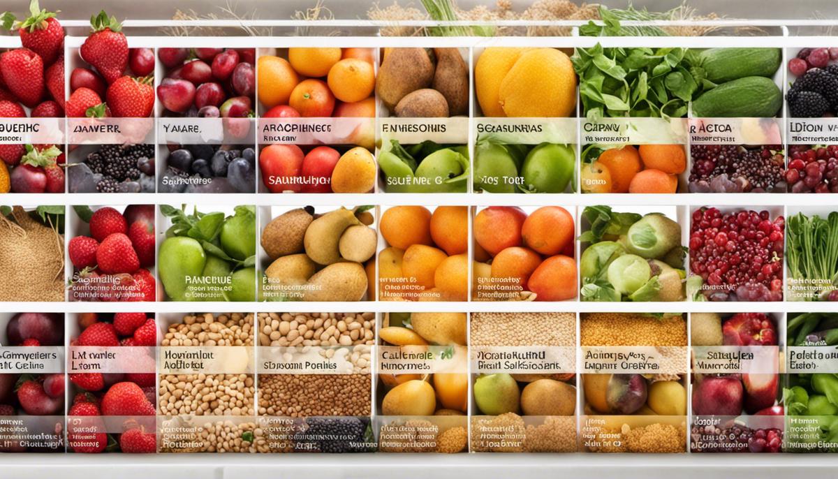 An image showing the various sources of antioxidants, including fruits, vegetables, and whole grains.