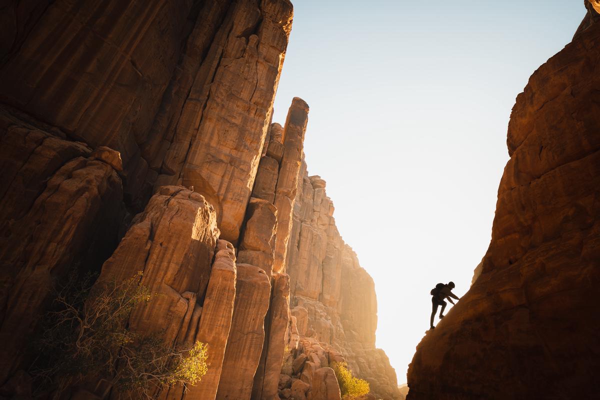 Image depicting a person climbing a ladder, symbolizing career growth.