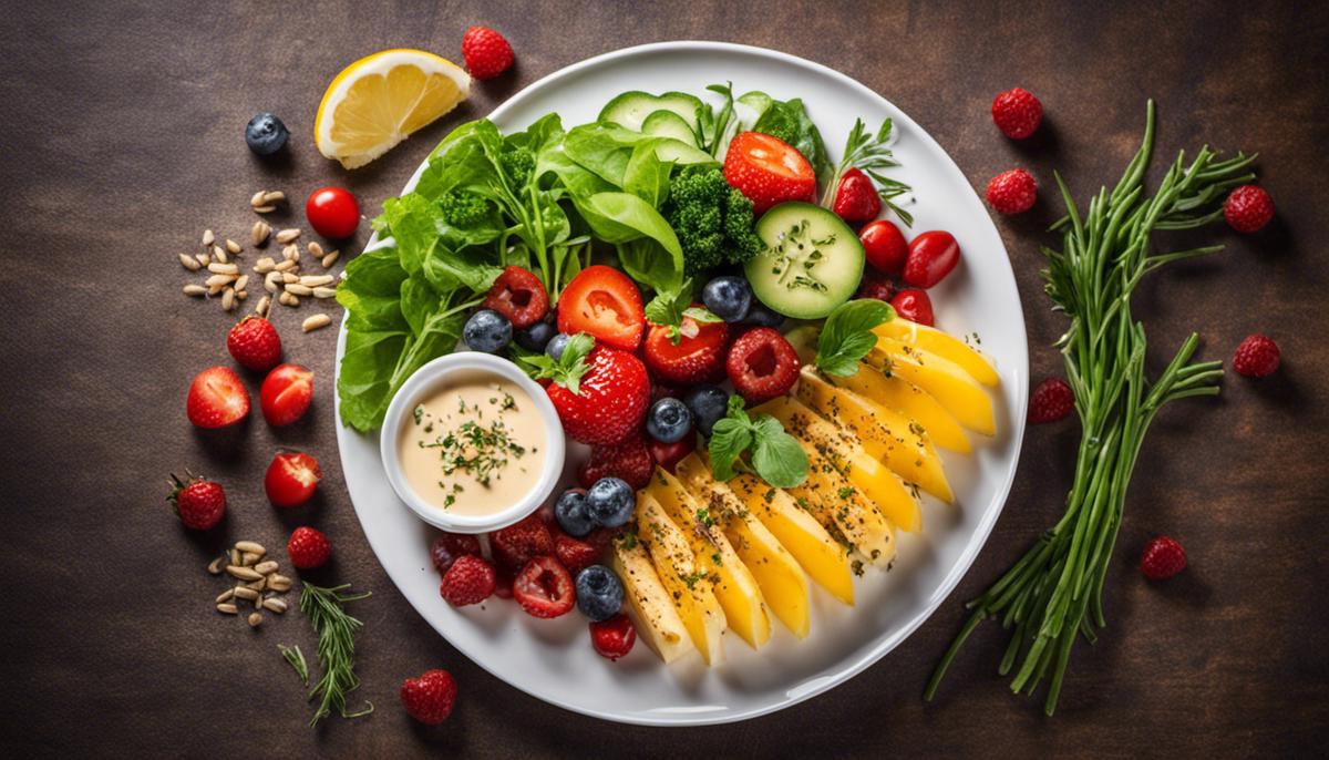 Image depicting a plate of delicious and healthy food, representing the idea of maintaining a balance between foodie passions and heart-healthy choices