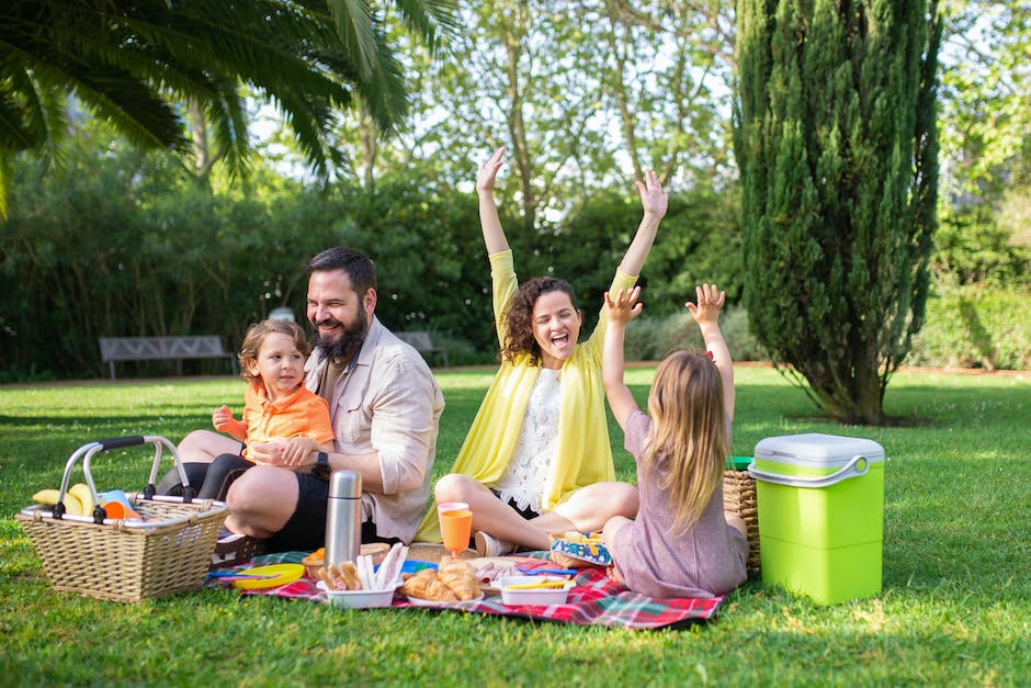 A family sitting on a blanket in the park, enjoying a picnic together.