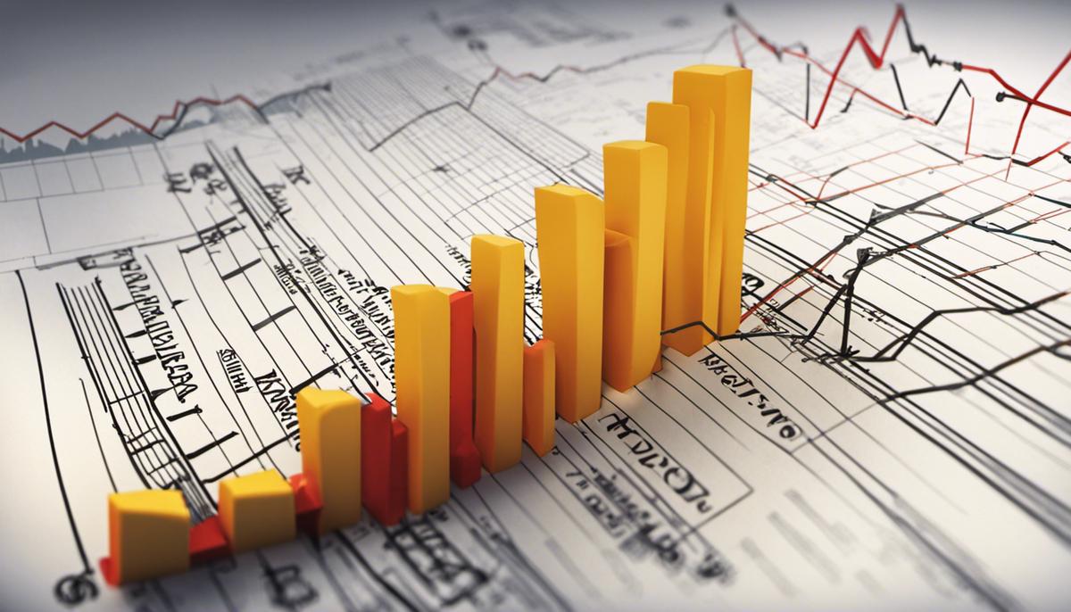 Image depicting the concept of forecasting future trends in mortgage rates and inflation, showing a graph with arrows indicating fluctuations