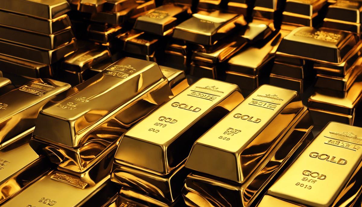 An image showing a pile of gold bars symbolizing gold as an investment option
