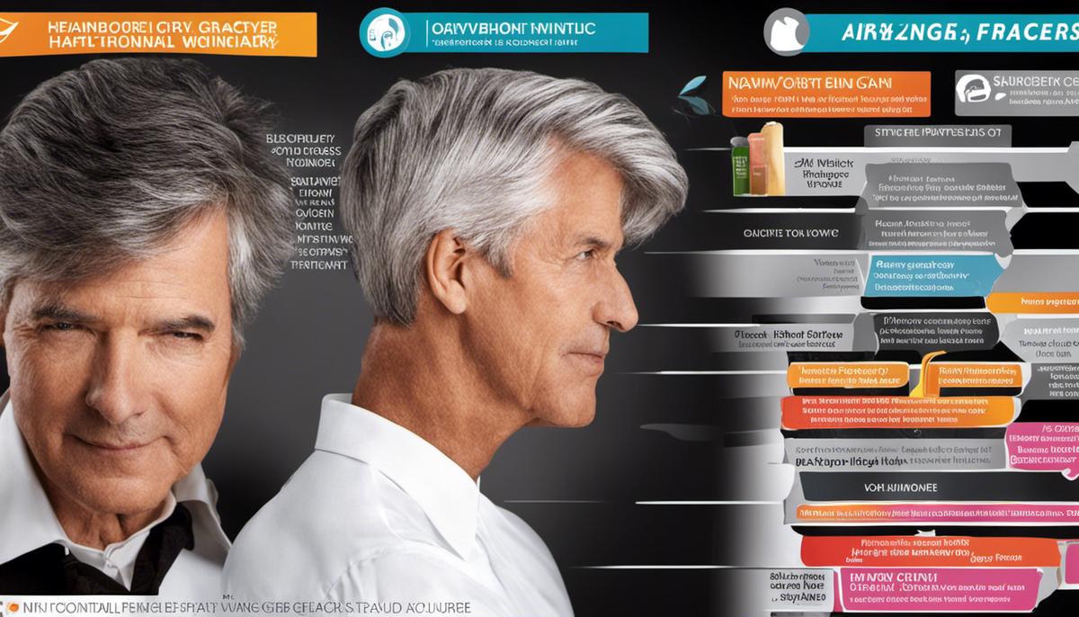 Image showing the relationship between hair graying and nutritional factors.