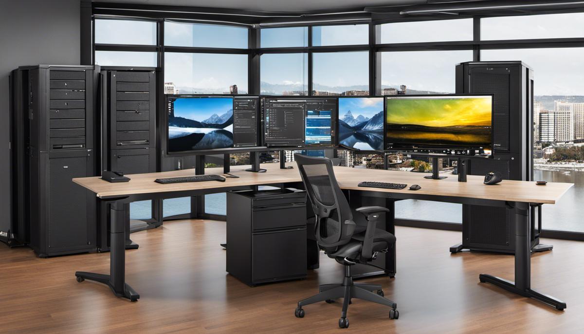 Image illustrating an ideal budget-friendly workstation with smart hardware choices, efficient software utilization, and optimal resource utilization.