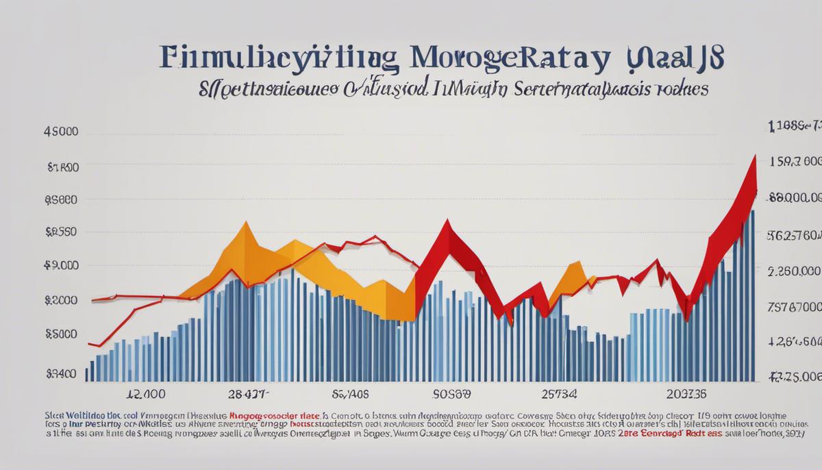 A graph showing the relationship between inflation and mortgage rates.