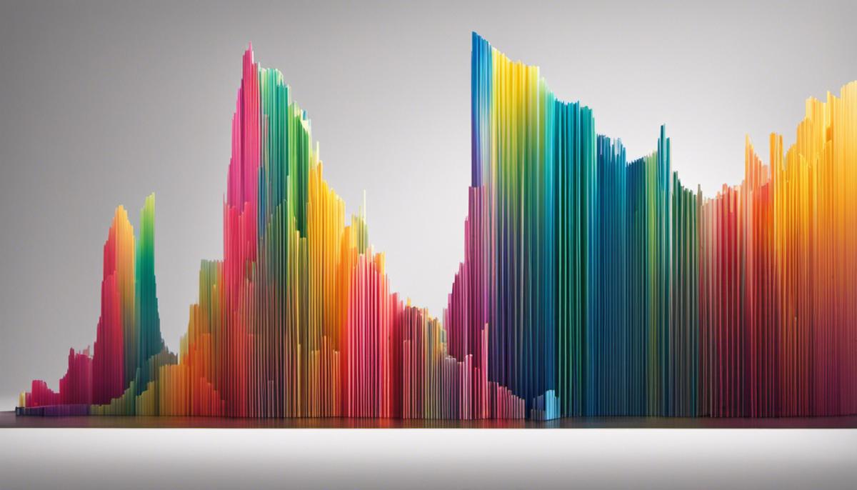 Image depicting a colorful graph illustrating the concept of simple interest for visually impaired individuals