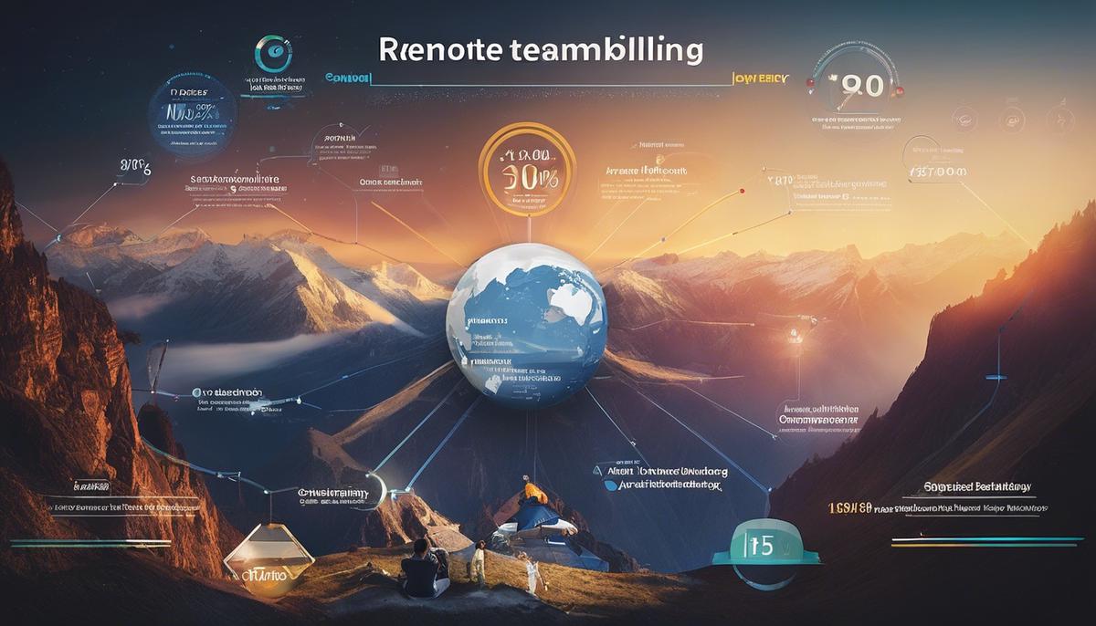 A visual representation of various metrics to measure the success of remote team building efforts