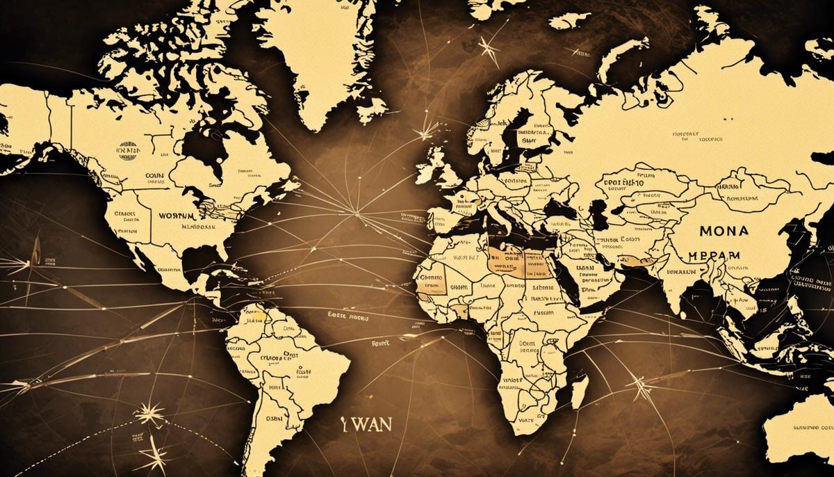 An image depicting a world map with arrows pointing towards Europe, symbolizing the complexity of the political factors leading to World War I.