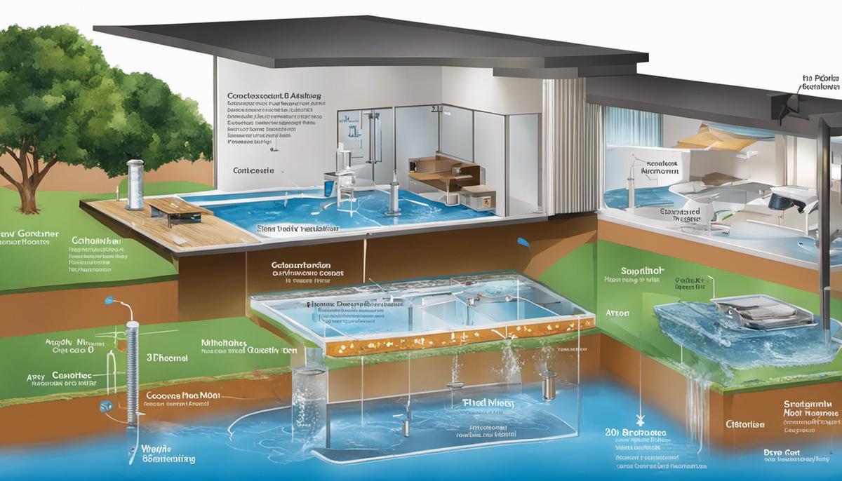 A diagram showing different alternatives to chlorine-based water disinfection methods.